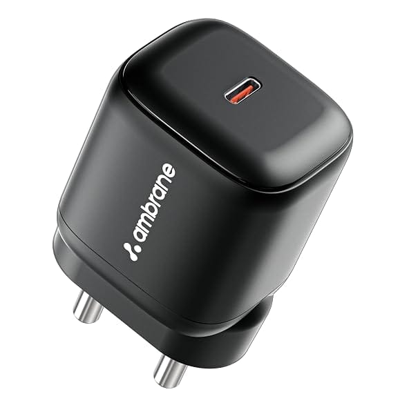 Ambrane 45W Fast Type C Charger Adapter for Mobiles & Type C Laptops, Small Size, GaN Char Amazon sale