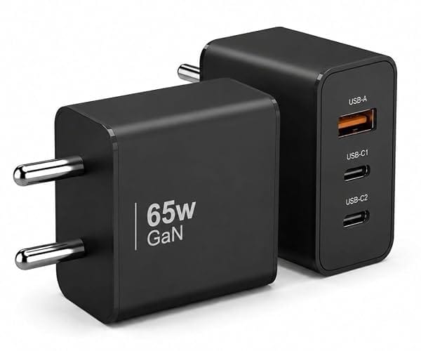 AILKIN 65W GaN Trio Charger 3 Port USB-C & USB-A Fast Wall Adapter Compatible with Nothi Amazon sale