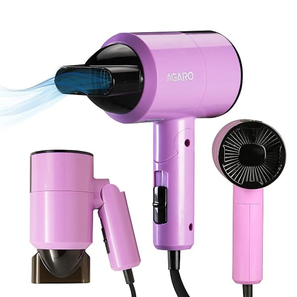 AGARO Premium Hair Dryer with 1400 Watts Motor, 3 Temperature Settings & Cool Shot Button- Amazon sale
