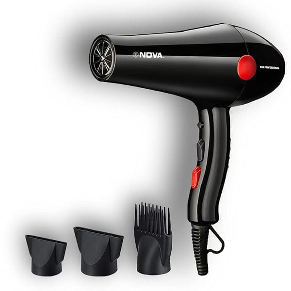 Nova NHP 8215 1800 Watts Professional Hair Dryer for Women (Black/RED) Amazon sale