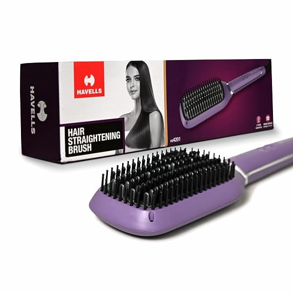 Havells Keratin Infused Hair Straightener Brush With Temperature Control For All Hair Type Amazon sale