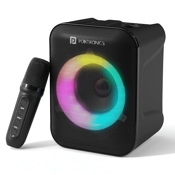 Portronics Apollo One 20W Wireless Bluetooth Portable Speaker with Wireless Karaoke Mic, 5 Amazon sale