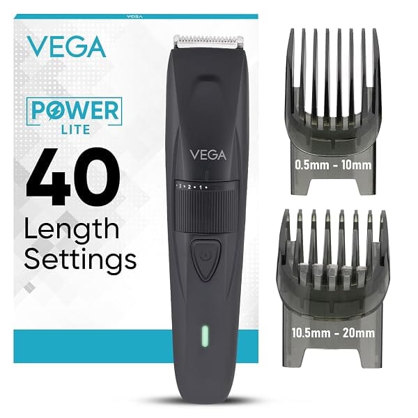 VEGA Power Lite Beard Trimmer for Men with Self-Sharpening Stainless Steel Blades, 40 Leng Amazon sale