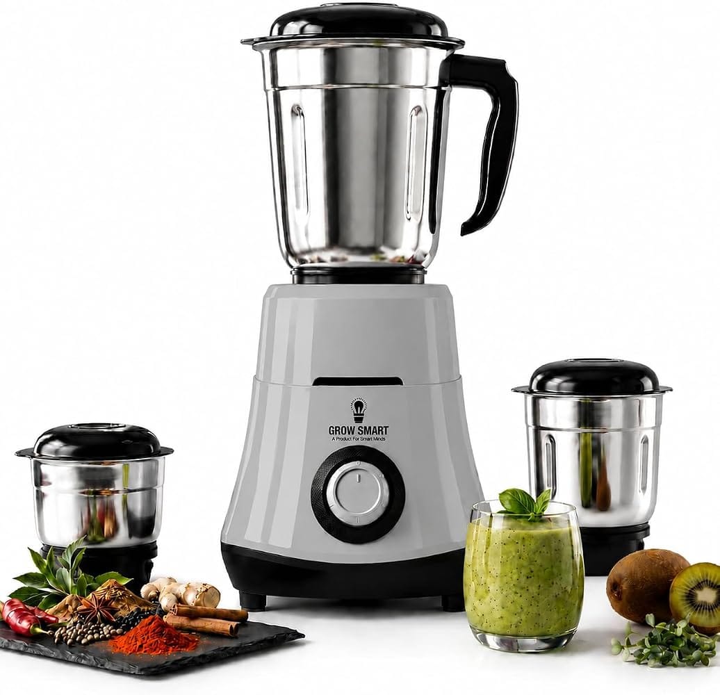 HydroGrind Powerful 750 W Juicer Mixer Grinder For Kitchen 3 Jars (3 Stainless Steel) Mixi Amazon sale