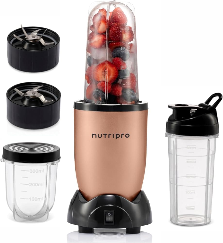 NutriPro Juicer Mixer Grinder - Smoothie Maker - 500 Watts (3 Jars & 2 Blades, Gold) - 2 Y Amazon sale