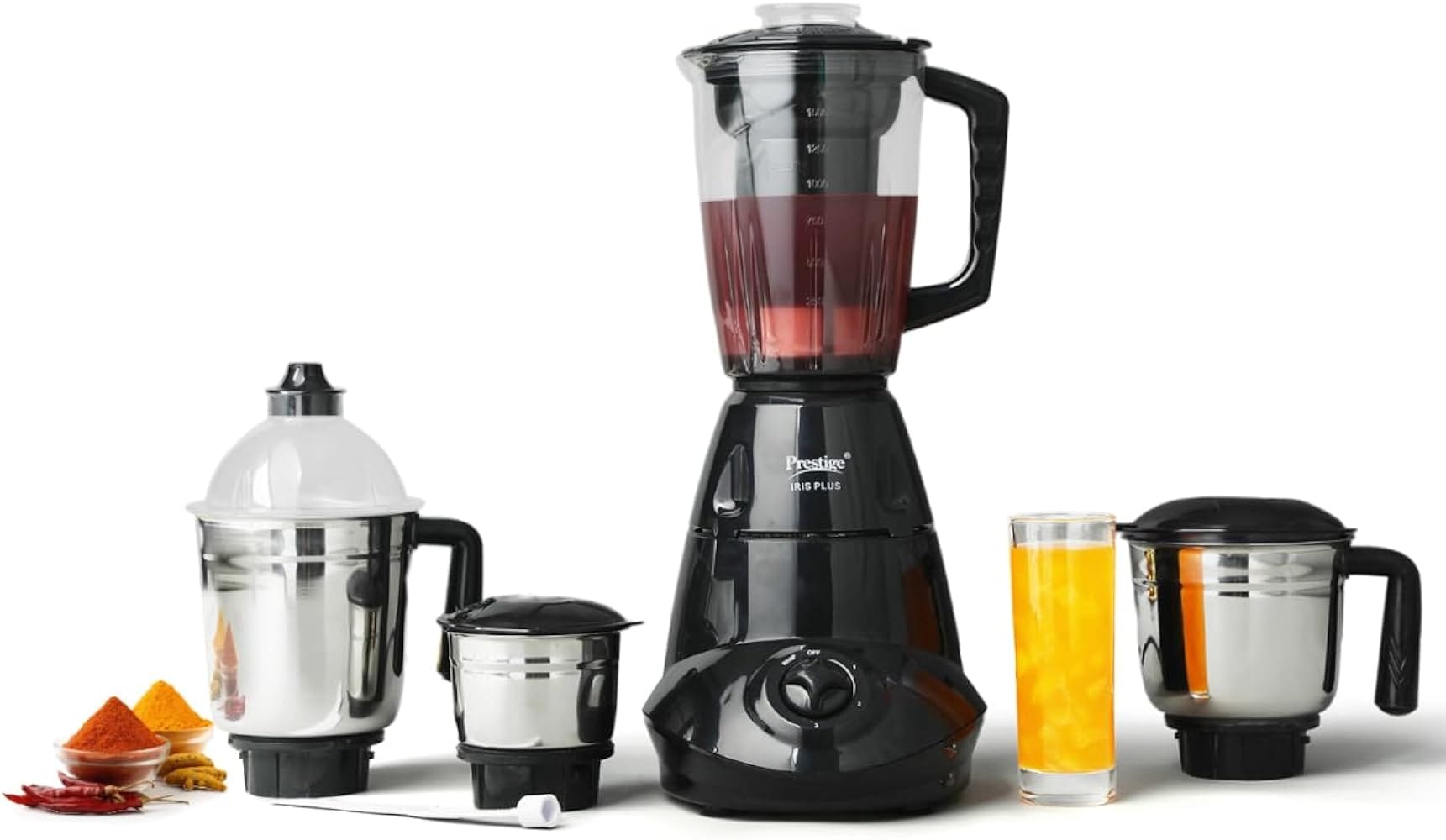 Prestige Iris 750 Watt Mixer Grinder with 4 Jars (3 Stainless Steel + 1 Juicer) Amazon sale