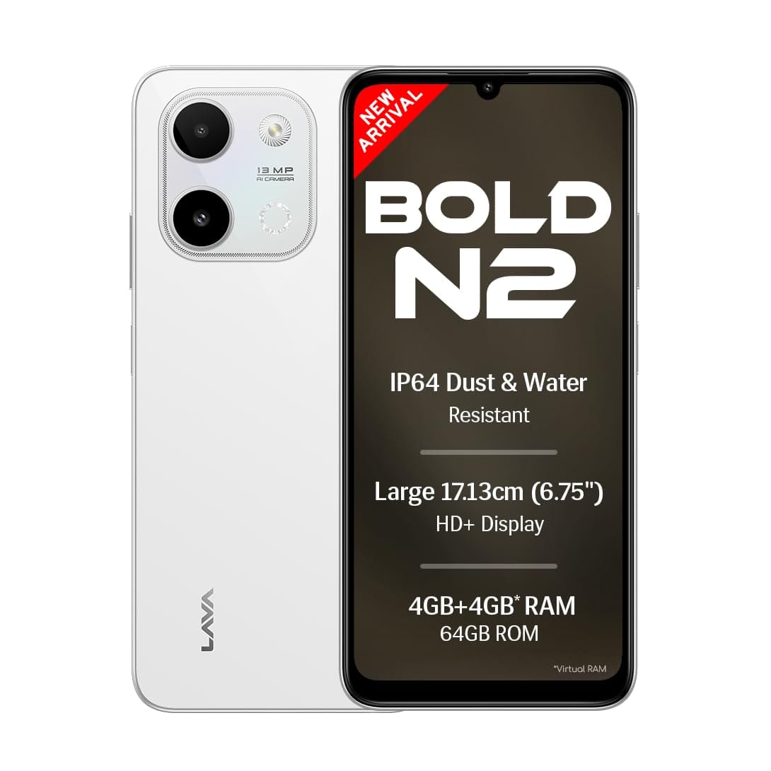 Lava Bold N2 (Siachen White, 4GB+64GB) Amazon sale