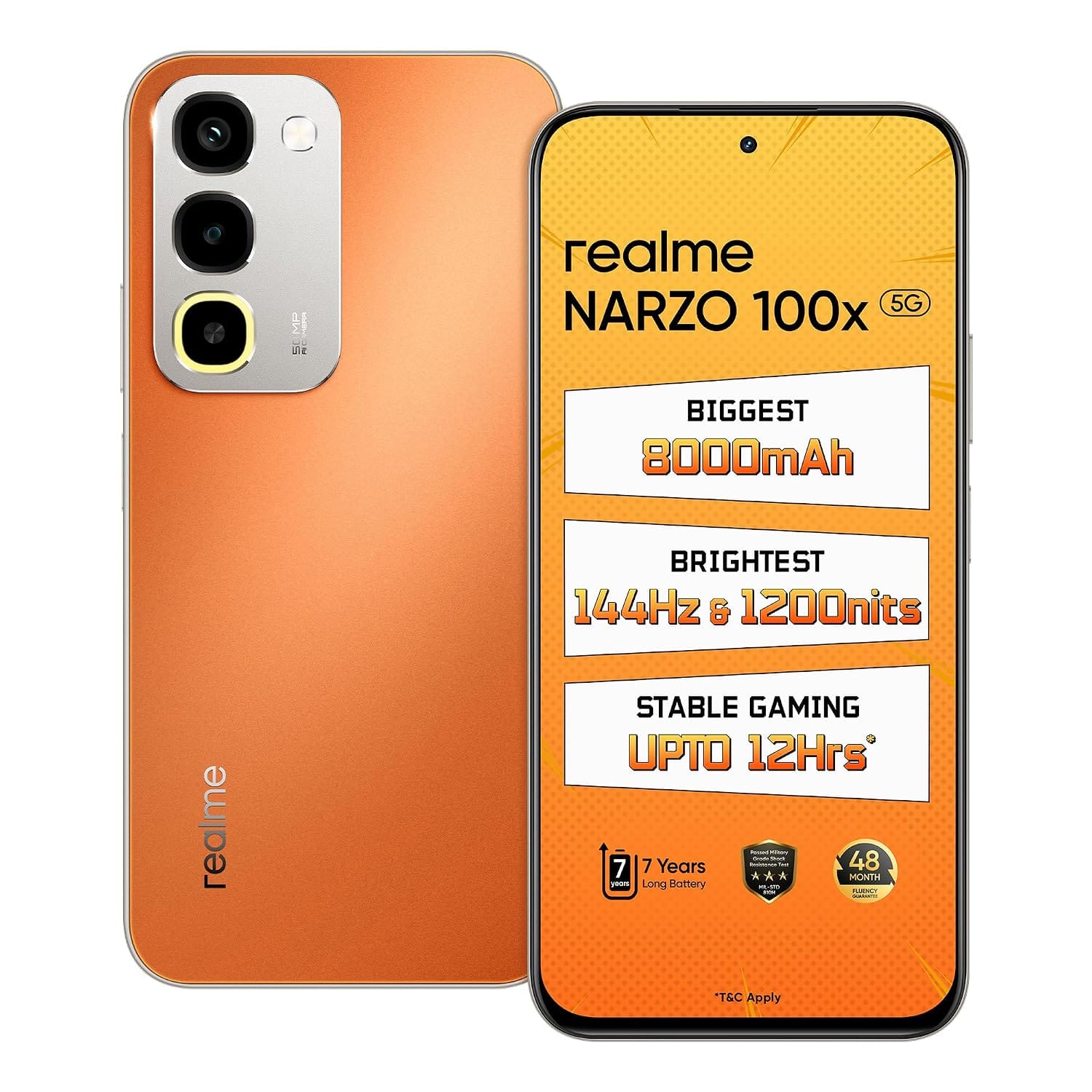 realme NARZO 100x 5G (Flash Orange, 6GB+128GB) Amazon sale