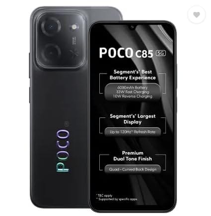 Poco C85 5G (Power Black, 8GB+128GB) Amazon sale