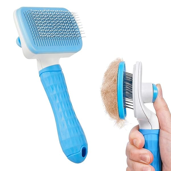 Amazon Basics Self Cleaning Slicker Pet Grooming Brush | Dogs and Cats | Rectangular Shape Amazon sale