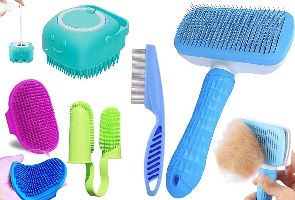 5Pcs Pet Grooming Set Self Cleaning Slicker Brush Pets Long Short Hair Brushes Removes Mas Amazon sale