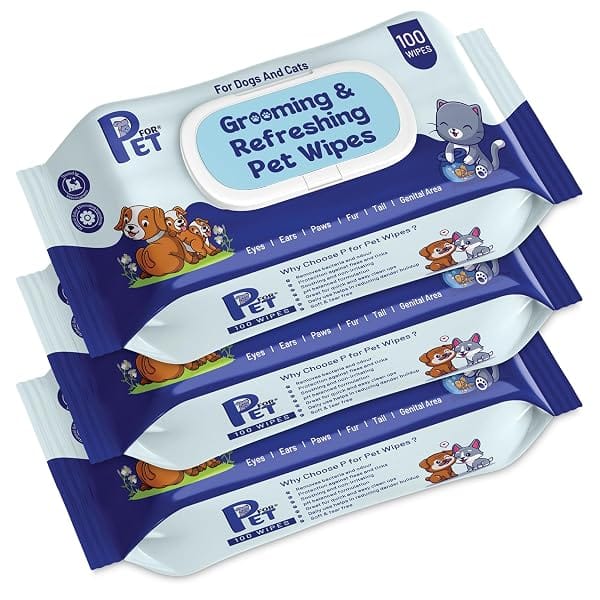 Grooming Wet Wipes 300 Count(Pack of 3) for Dogs, Cats & All Pets | Purified Water, Glycer Amazon sale