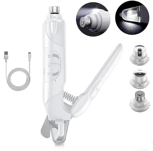Qpets Dog & Cat Nail Kit Electric Grinder with Clipper Low Noise LED | Low-Noise Nail Care Amazon sale
