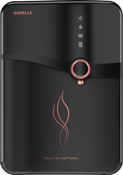 Havells Delite Kop'ere Water Purifier (Black), RO+UV+pH Balance, 7 Stages, 6.5L Stainless Amazon sale