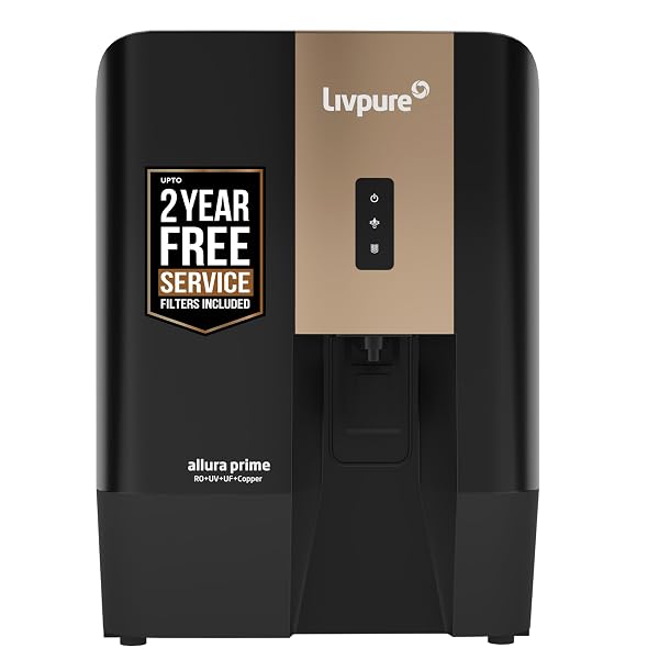 Livpure Allura Prime Water Purifier RO+UV+UF+Copper+Alkaline | Zero Cost for 2 Yrs - Filte Amazon sale