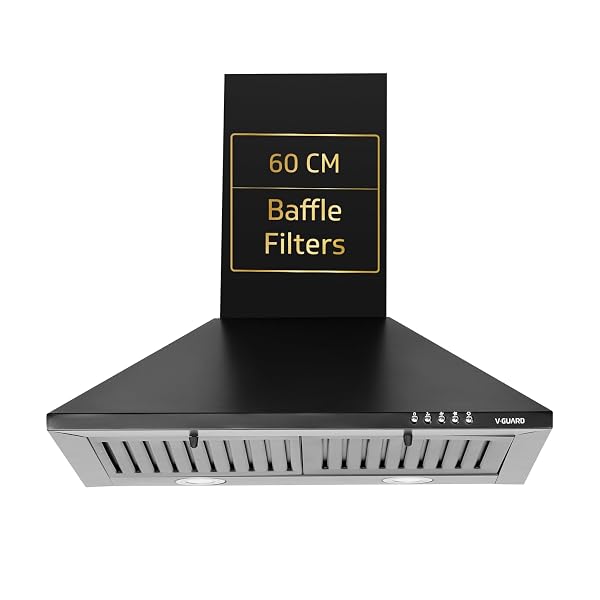 V-Guard M10 Pro 60 cm Chimney for Kitchen | 900 m³/h High Suction Capacity | Push-Button C Amazon sale