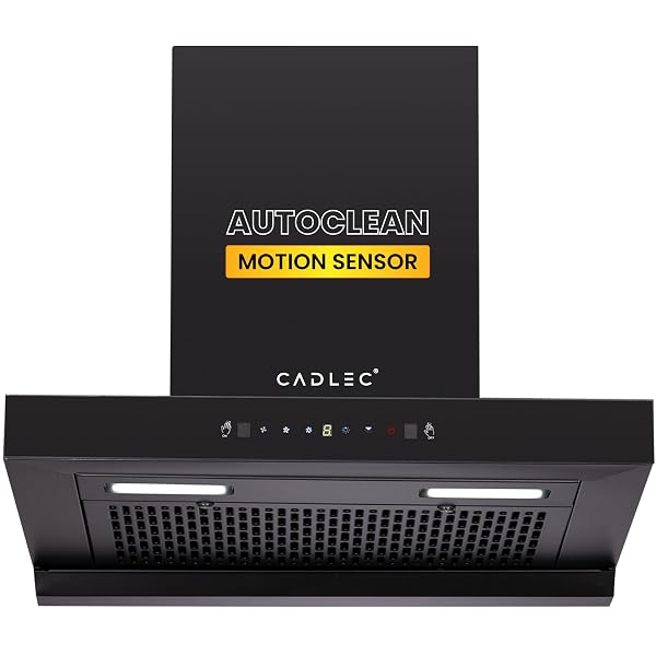 Cadlec PeakFlow 60cm 1400m³/hr Filterless Auto Clean T-Shape Kitchen Chimney | Built-in Oi Amazon sale