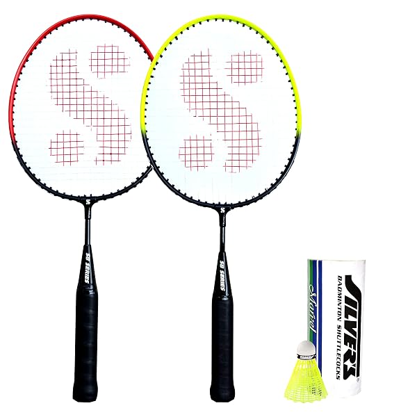Silver's Junior Pedal Combo-5 (2 Badminton Rackets, 3 Plastic Shuttlecock) Amazon sale