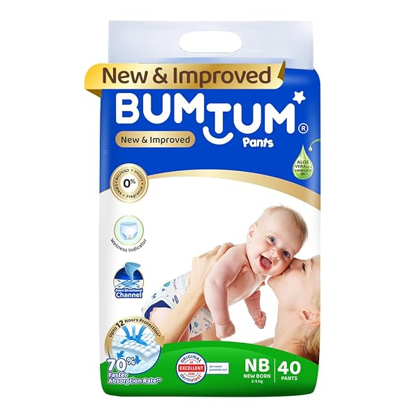 Bumtum Baby Diaper Pants with Leakage Protection -2 to 5 Kg (New Born, 40 Count, Pack of 1 Amazon sale