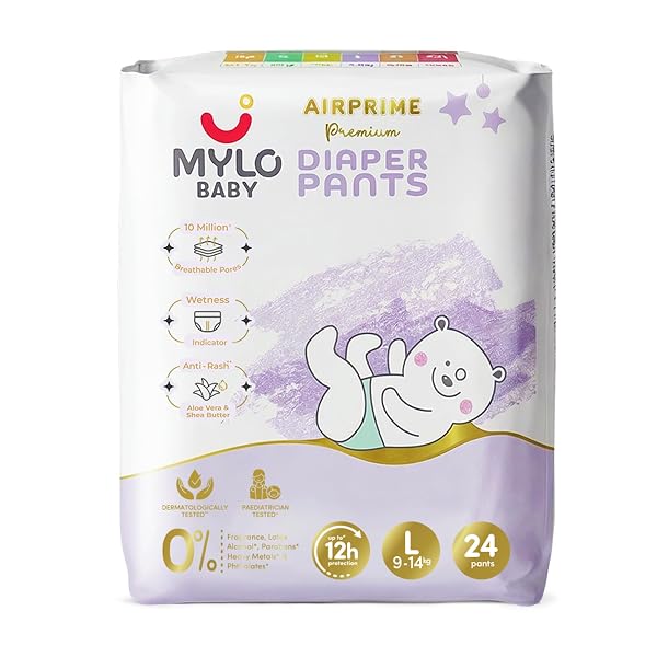 Mylo Baby Airprime Premium Diaper Pants, Large (L), 24 pants (Pack of 1) Ultra-Thin Diaper Amazon sale