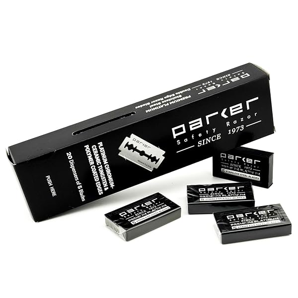 Parker 100 Count, Parker Safety Razor Double Edge Safety Razor Blades, Premium Platinum St Amazon sale