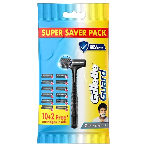 Gillette Guard Shaving Razor For Men (1 Razor With 12 Blades) | Super Value Pack With Upto Amazon sale