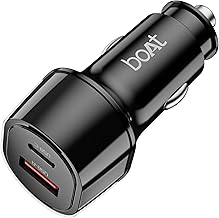 boAt 55W Car Charger with Dual Port USB-A and USB-C; Supports QC Amazon sale