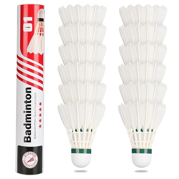 Badminton Shuttlecocks, Goose Feathers Flying Stable & Durable Sports Training Badminton B Amazon sale