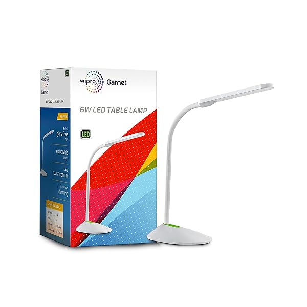 wipro Garnet 6W LED Table Lamp, with 3 Grade Dimming, Flexible Gooseneck Design, LED Porta Amazon sale