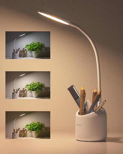 WEIRD WOLF Table Lamp for Study Room with Pen Holder & Mobile Stand Rechargable 3 Colour M Amazon sale