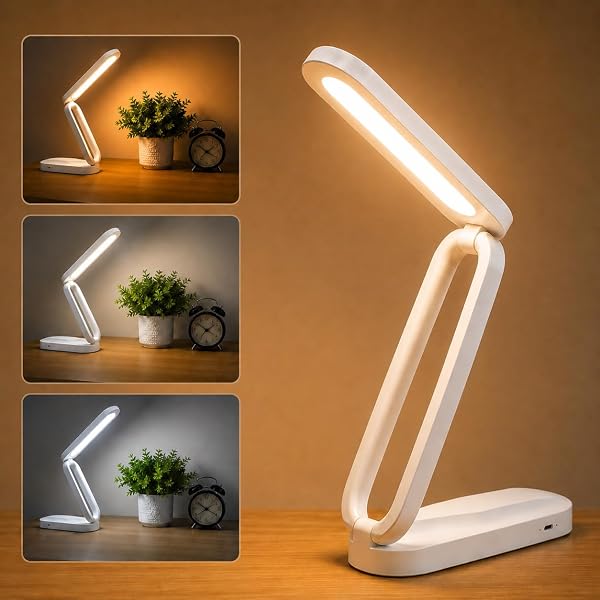 Fulminare Plastic LED Desk Lamp Dimmable Reading Table Lamp with USB Charging Port 3 Colou Amazon sale