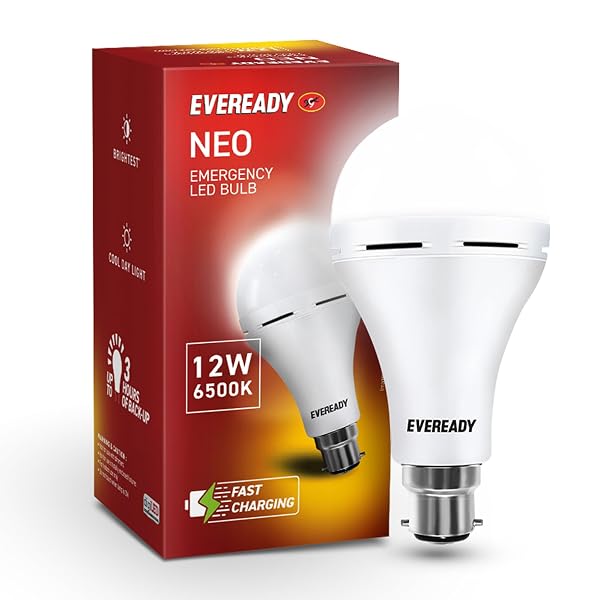 EVEREADY 12W Emergency Inverter LED Bulb, Rechargeable, B22 4 Hour Battery Backup, Ideal f Amazon sale
