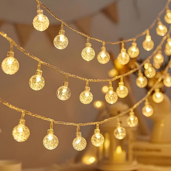 Desidiya® 14 LED Crystal Ball String LED Diwali Lights for Decoration for Home 4 Mtr Warm Amazon sale
