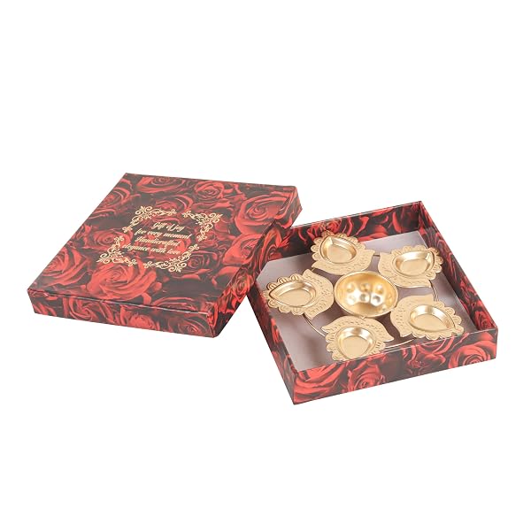 SWAY Home Decor Golden Metal Handcrafted Designer Diya Urli for Diwali Diyas Set-Tradition Amazon sale