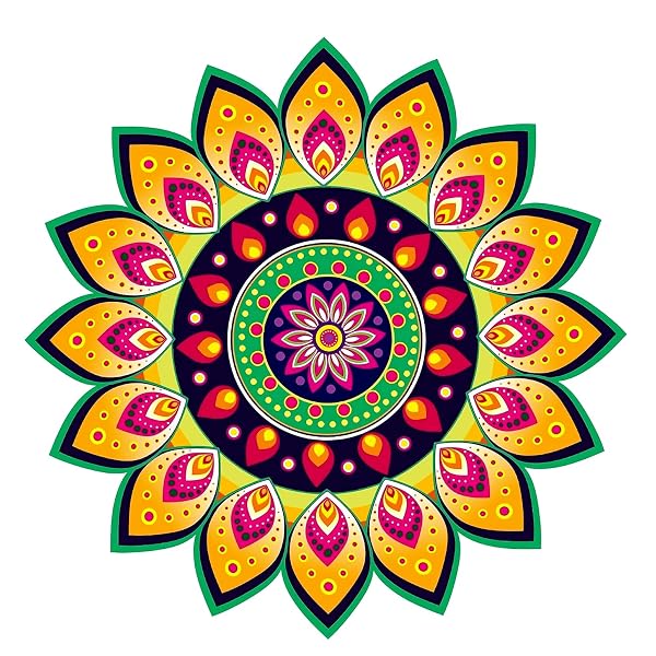 WallDaddy Rangoli Stickers for Door Entrance (Size-40x40Cm) Self Adhesive Rangoli Stickers Amazon sale
