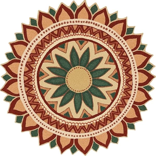 WallDesign Vinyl Glowing Dahlia Flower - Red Rangoli Floor Sticker For Door Entrance, Floo Amazon sale