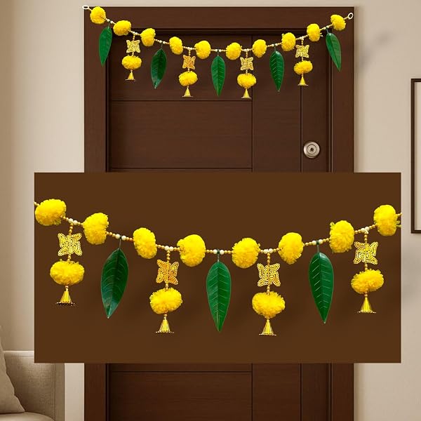 Rajasthan Kraft Artificial Yellow Marigold Bandanwar for Door Entrance Amazon sale