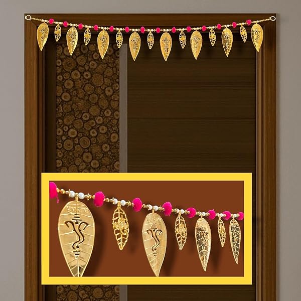 Rajasthan Kraft Golden Metal Leaf Toran Amazon sale