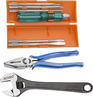 ACHRO 908 Universal Tool Kit Set for Home/Garage/Car/Bike/Industry, Contains 6 Pcs Screwdr Amazon sale