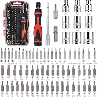 Amazon Basics 73-Piece Magnetic Ratchet Wrench And Screwdriver Set, 8 X 4.6 X 1.3 Inch - M Amazon sale