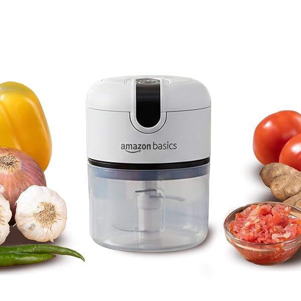Amazon Basics Mini Electric Chopper | 250 ml | Rechargeable | One touch operation | Sharp Amazon sale
