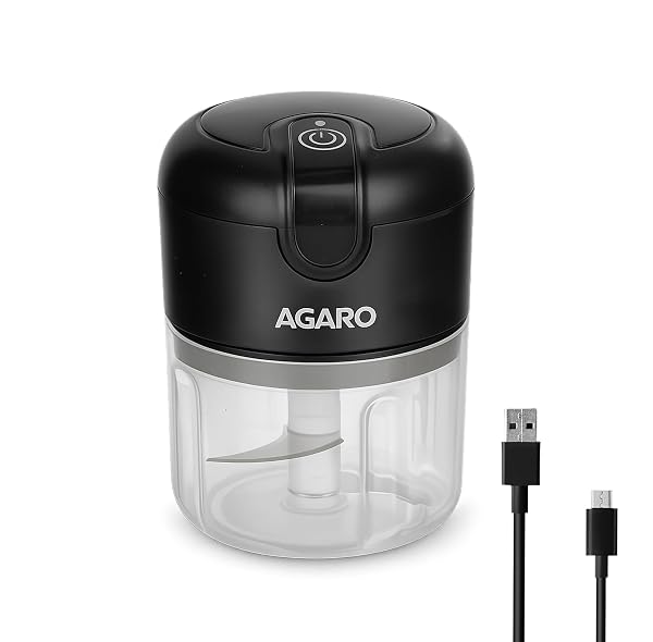 AGARO Elite Rechargeable Mini Electric Chopper, Food Grade Bowl, Stainless Steel Blades, R Amazon sale