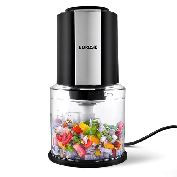 Borosil Chef Delite 300 Watts Electric Chopper for Kitchen, Twin Blade Technology, 600 ml Amazon sale