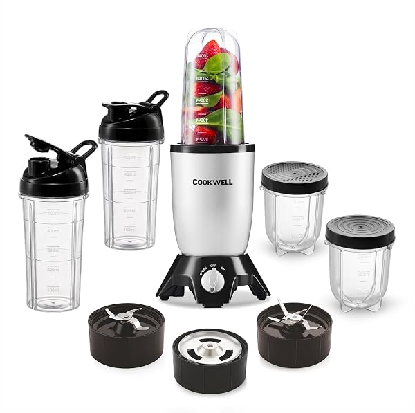 Cookwell Bullet Mixer Grinder (5 Jars, 3 Blades, Silver) - 600 Watts - 2 Year Warranty Amazon sale