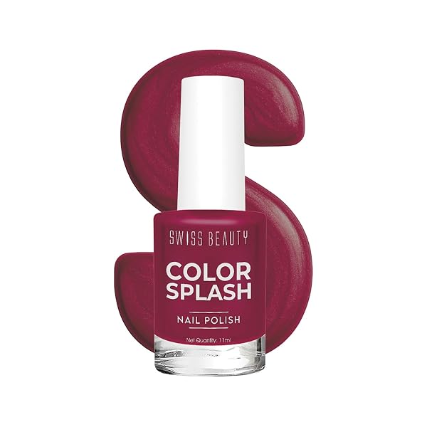 Swiss Beauty Color Splash Nail Polish - Long-Lasting, Glossy - 11 ML, Cherry Fizz Liquid Amazon sale