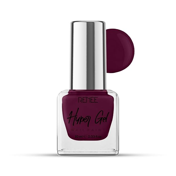 RENEE Hyper Gel Nail Paint- French Plum 10ml | Quick Drying, Glossy Finish, Long Lasting, Amazon sale