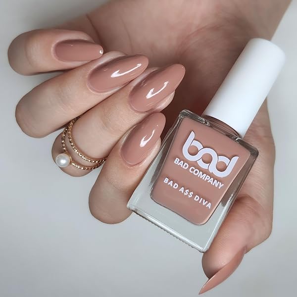 BAD COMPANY Nude Nail Polish 10ml, No Toxin Glossy Nail Lacquer, Long Lasting, Chip Resist Amazon sale