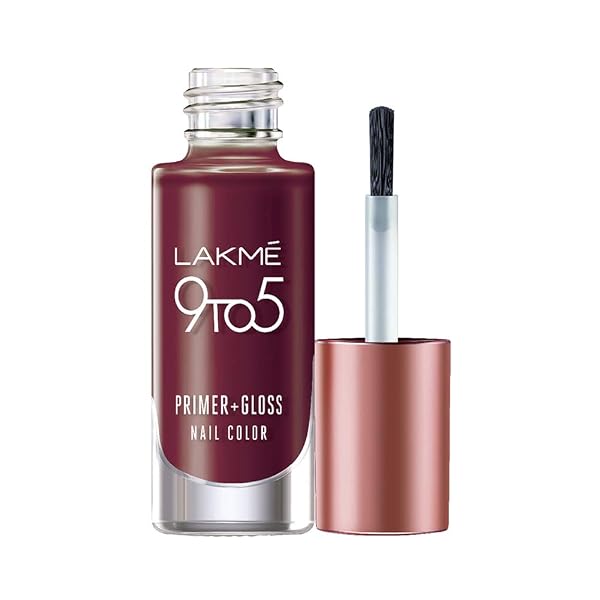 LAKMÉ 9 To 5 Primer + Gloss Glossy Finish Nail Colour, Mulberry Bush, 6 Ml Gel Amazon sale