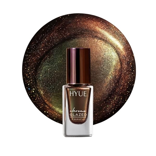 HYUE Chrome Glazed Nail Paint - 9 shades | Solar Flare | 8 ml | Dual-toned | Long-lasting Amazon sale