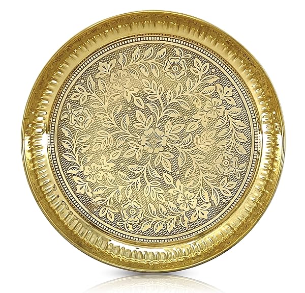 BENGALEN Brass Pooja Plate Puja Thali Very Small 4 Inch Arti Thali Set Traditional Designe Amazon sale